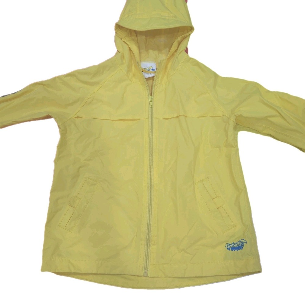 Splashy Kids Yellow Rain Jacket‎ Raincoat Waterproof Hooded - Size 4T